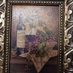 Vintage Wine and Grapes Framed Wall Art